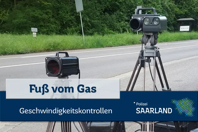 Die Polizei im Saarland kündigt für die Zeit von Montag, 29. Juni, bis Sonntag, 5. Juli, neue Geschwindigkeitskontrollen auf Autobahnen und Bundesstraßen an. Betroffen sind unter anderem A1, A8, A620, A623 sowie B41, B51 und B268. | Foto: Landespolizeidirektion Saarland