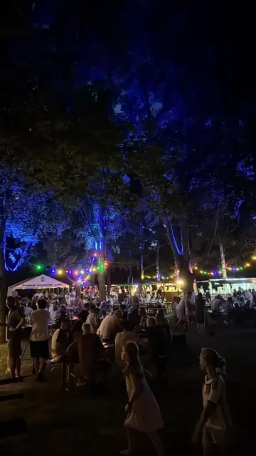 Wunderschön der Dt. Sandsteinpark am Samstagabend beim Weinfest mit der V.Lenz-Band  | Foto: Arno Mohr 