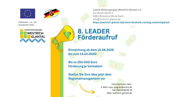 LEADER-Förderung: Wer eine Projektidee in der Region Westrich-Glantal umsetzen will, kann bis 15. Oktober Anträge einreichen. | Foto: Verbandsgemeinde Ramstein-Miesenbach