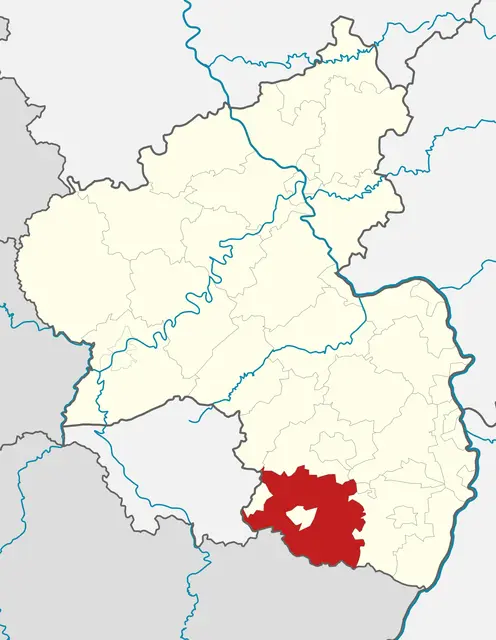 ZW Kennzeichen: Lage des Landkreises Südwestpfalz in Rheinland-Pfalz. Auch hier wird das Kennzeichen ZW zugelassen. | Foto: TUBS/wikimedia commons