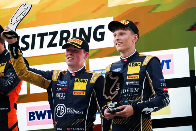 Max Reis (rechts) und sein Teamkollege Emil Gjerdrum feierten auf dem Lausitzring mit zwei dritten Plätzen im ADAC GT Masters das bislang erfolgreichste Rennwochenende der Saison. Als Nächstes wartet für den Rennfahrer aus Ramstein-Miesenbach das Debüt bei den legendären 24 Hours of Spa. | Foto: MR 28 GmbH