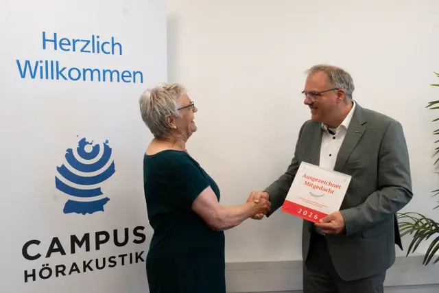 SoVD zeichnet Campus Hörakustik für Inklusion und barrierefreie Ausbildungsbedingungen aus. | Foto: Bundesinnung der Hörakustiker KdöR, Foto: Lis-Muriel Wegner
