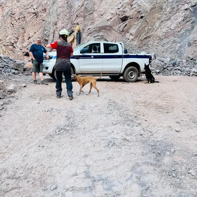 Mensch und Hund arbeiteten bei der Vermisstensuche Hand in Hand. Trotz intensiver Suche unter schwierigen Bedingungen blieb der Einsatz ohne Erfolg.
 | Foto: Spezialhunde-Einheit VR/HRD-K9
