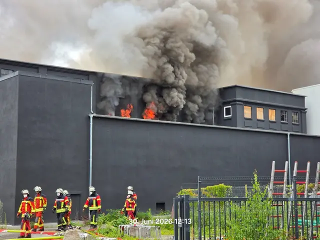 Ein Großbrand in einem Lagerhallenkomplex in Neumünster-Wittorf hat die Feuerwehr rund 58 Stunden lang beschäftigt. In der Spitze waren etwa 300 Einsatzkräfte vor Ort, drei Hallen brannten vollständig aus. | Foto: Feuerwehr Neumünster