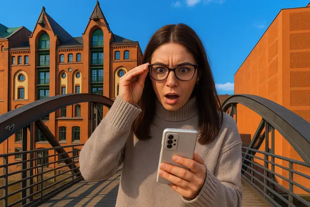 Vorwahl 040 auf dem Handy-Display? Ist der Anruf aus Hamburg Betrug oder echt? | Foto: travelview/Andrei/stock.adobe.com/Collage: KI