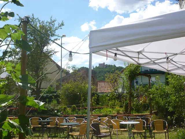 Ein sommerliches Plätzchen zum Verweilen: der Garten des Theater in der Kurve mit Blick auf das Hambacher Schloss | Foto: Thuk-Verein Hambach
