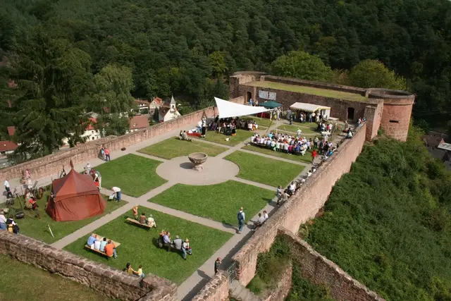 Keine schlechte Gartenanlage, die sich die Leininger einst hoch über dem Dorf Hardenburg gestalteten. | Foto: Franz Walter Mappes