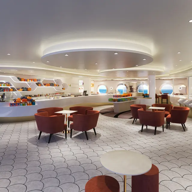 MSC Cruises: Die MSC World Asia startet ab Dezember 2026 im Mittelmeer und erhält an Bord eine große Venchi-Fläche mit Boutique, Café und Gelateria. | Foto: MSC Cruises