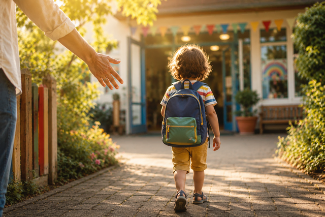 Der erste Schritt in den Kindergarten ist für viele Familien ein besonderer Moment – geprägt von Neugier, Vorfreude und dem behutsamen Loslassen. Mit einer guten Vorbereitung und liebevoller Begleitung gelingt der Start oft leichter, als viele Eltern zunächst befürchten. | Foto: Verena Leininger / mit KI erstellt