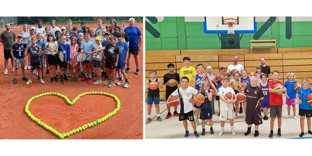 Montage der Bilder Tennis und Basketballcamp | Foto: VG Ramstein-Miesenbach