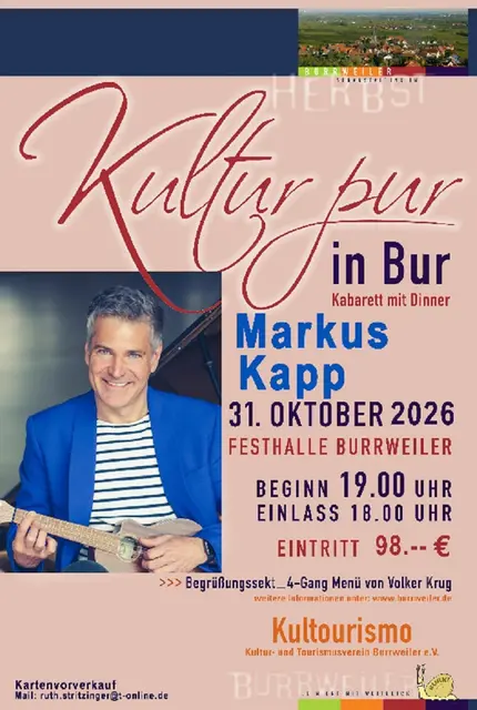 Gastiert bei "Kultur pur in Bur": Markus Kapp | Foto: Kultourismo Burrweiler