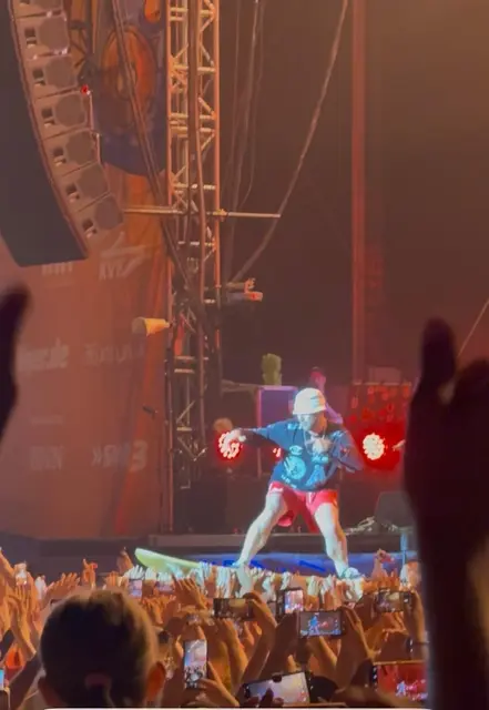 Mitten in der Menge statt nur auf der Bühne: Die Beatsteaks nehmen Crowdsurfing wörtlich. | Foto: Thorsten Kornmann