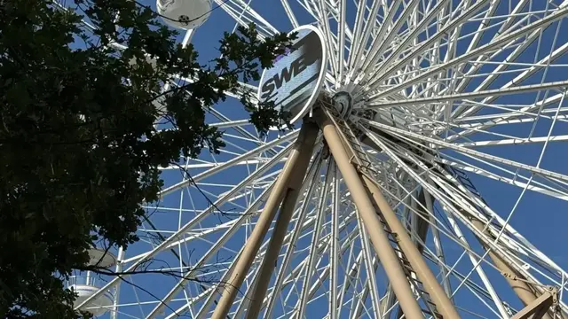 Hoch hinaus: Das Riesenrad bietet einen Blick über das Festivalgelände und die Günther-Klotz-Anlage. | Foto: Thorsten Kornmann