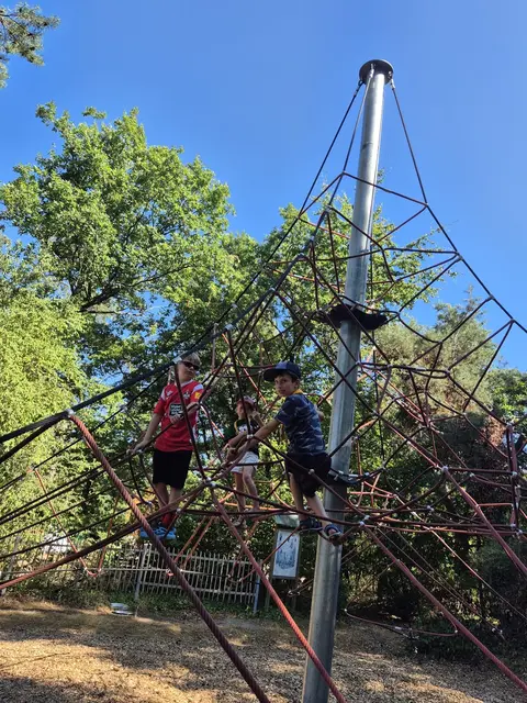 Auf dem Kletterturm kann man seine Geschicklichkeit unter Beweis stellen | Foto: Jochen Weidig