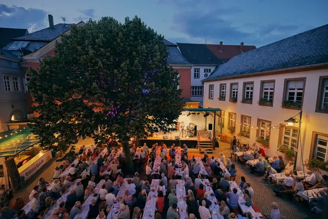 An warmen Sommerabenden wird der Rathausinnenhof in Speyer zur Open-Air-Kulisse für Jazzkonzerte. | Foto: Stadt Speyer/Dietrich Bechtel