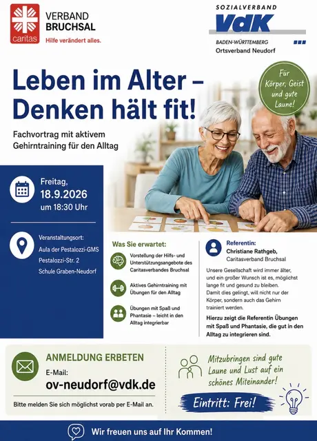 Veranstaltungsplakat Leben im Alter