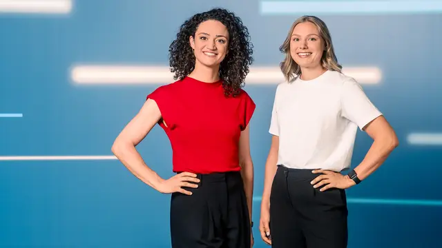 ZDFsportstudio live: Maral Bazargani und Lisa Mayer berichten von der Leichtathletik-EM in Birmingham. | Foto: ZDF, Foto: Maximilian von Lachner