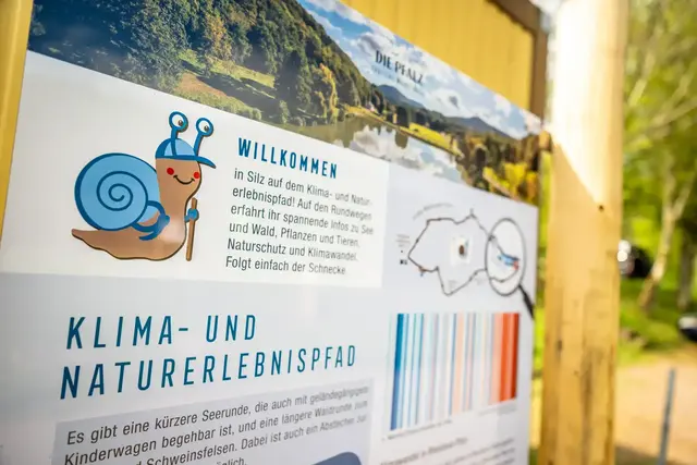 Der neue Klima- und Naturerlebnispfad rund um den Silzer See verbindet Naturerlebnis mit Infos zu Klimawandel und Artenvielfalt. | Foto: Verein SÜW Annweiler am Trifels e.V., Dominik Ketz