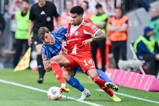 Wiedersehen im Testspiel: Heidenheims Luca Kerber (links) und Luis Díaz vom FC Bayern (Archivbild) | Foto: Harry Langer/dpa