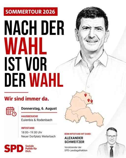 Hinweis auf die Sommertour und den Termin in Weilerbach | Foto: Daniel Schäffner