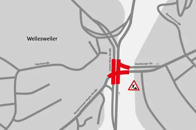 Am Knotenpunkt L 115 und L 287 in Wellesweiler wird die Ampel am Wochenende für Arbeiten an der Signaltechnik abgeschaltet. | Foto: Landesbetrieb für Straßenbau (LfS)