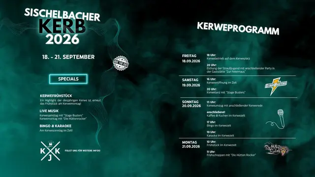 Auch 2026 steht wieder einiges auf dem Programm der Siegelbacher Kerwe. | Foto: KKJ Siegelbach 