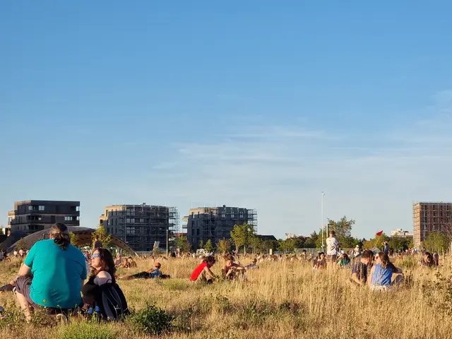 Überall auf dem Spinelligelände verteilt saßen Menschen auf Picknickdecken oder Liegenstühlen im vertrockneten Gras. | Foto: BAS