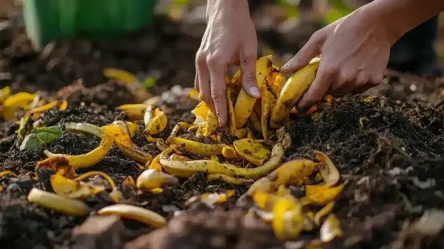Durch ihre enthaltenen Nährstoffe können Bananenschalen im Garten als zusätzlicher Dünger eingesetzt werden. | Foto: Supawit/stock.adobe.com