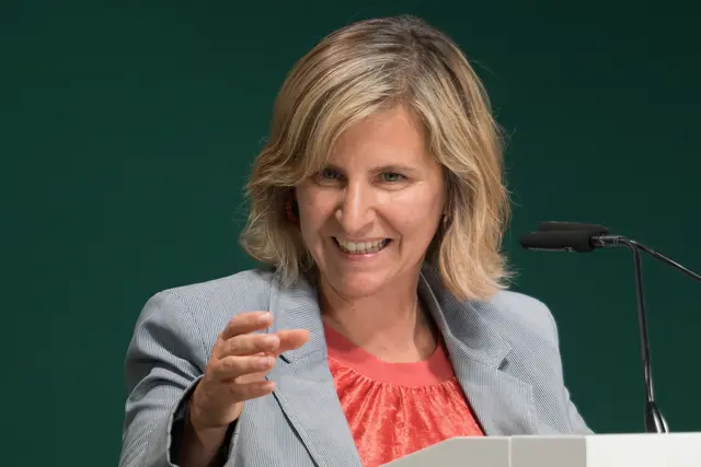 Die rheinland-pfälzische Grünen-Fraktion mit Chefin Katrin Eder will im Landtag über konkrete Maßnahmen zum Hitzeschutz sprechen. (Archivbild) | Foto: Sebastian Christoph Gollnow/dpa