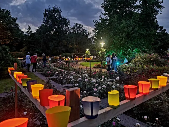 Ein Meer aus Lichtern: Beim Fest der 1000 Lichter verwandeln zahlreiche farbige Leuchten den Zweibrücker RosenGarten in eine stimmungsvolle Kulisse. | Foto: Barbara Vollmer