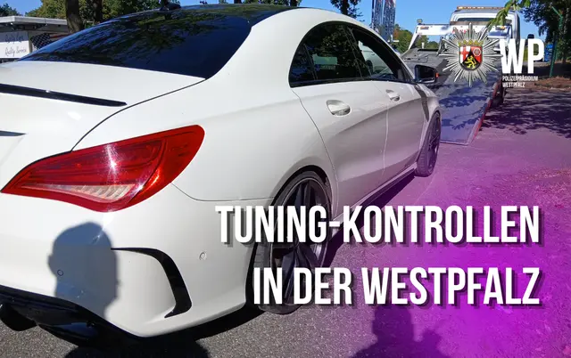 Bei einer Tuning-Kontrolle in Kaiserslautern stoppte die Polizei 16 Fahrzeuge mit unzulässigen Umbauten. Ein Mercedes wurde sichergestellt, außerdem verlor ein Autofahrer nach mehr als 1,8 Promille vorerst seinen Führerschein. | Foto: Polizeiautobahnstation Kaiserslautern
