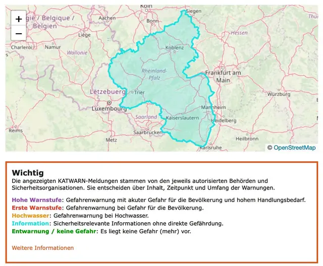 Plötzlich riecht es nach Feuer: KATWARN warnt große Teile von Rheinland-Pfalz | Foto: KATWARN