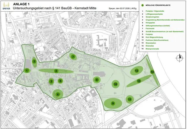 Die Innenstadt soll mit Fördermitteln langfristig umgestaltet werden. Bald startet dafür die Untersuchung im Gebiet „Kernstadt Mitte“. | Foto: Stadt Speyer