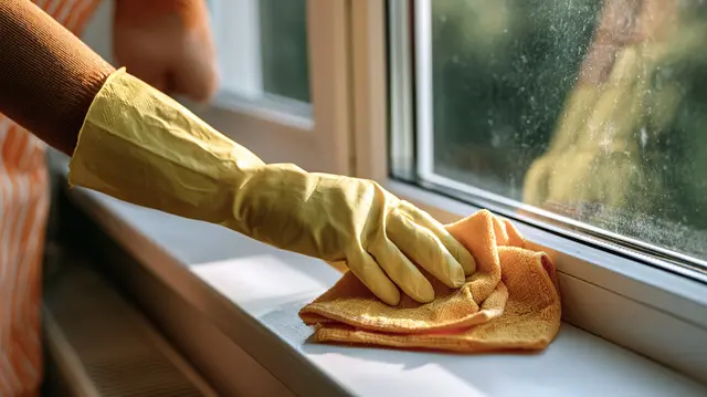 Zum Reinigen der Fensterbank benötigt man keine aufwendigen Reinigungsmittel. | Foto: Ірина Пальцева/stock.adobe.com