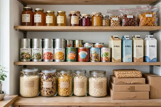 Ein sinnvoll angelegter Lebensmittelvorrat hilft, im Alltag Einkäufe zu reduzieren und ist zugleich eine wichtige Vorsorge für Krisensituationen. (Symbolbild - erstellt mit generativer KI) | Foto: Heike Schwitalla