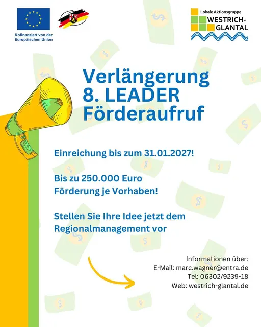 Für den LEADER-Förderaufruf im Westrich-Glantal gilt jetzt eine längere Frist für Projektideen. | Foto: LAG Westrich-Glantal e.V.