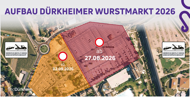 Wer auf dem Wurstmarktplatz parkt, muss wegen Aufbauarbeiten rechtzeitig auf andere Flächen ausweichen. | Foto: Presse