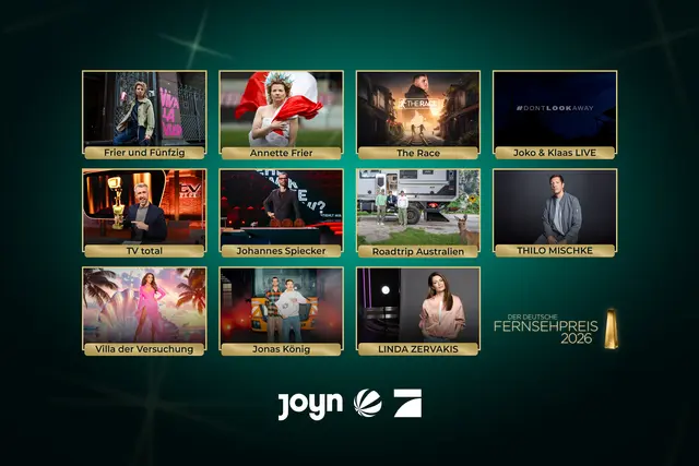 Deutscher Fernsehpreis: ProSiebenSat.1 kommt 2026 auf elf Nominierungen, darunter „TV total“ und „Wer stiehlt mir die Show“. | Foto: ProSiebenSat.1 Media SE