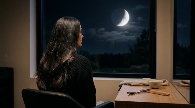 Der Mondkalender verbindet die verschiedenen Mondphasen mit unterschiedlichen Empfehlungen für den Haarschnitt. | Foto: Mit KI erstellt/firefly.adobe.com
