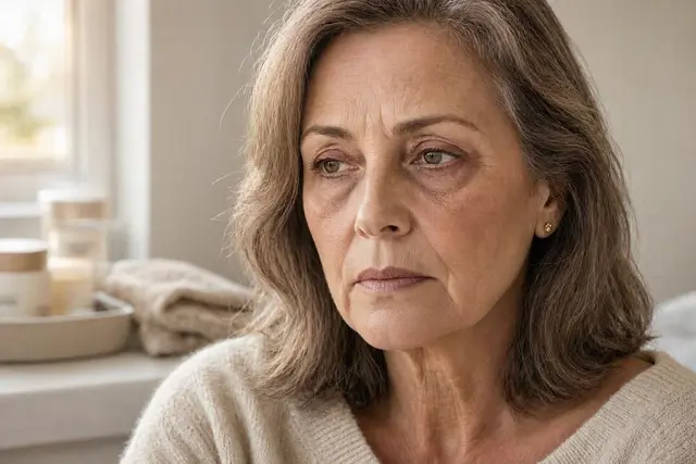Augenringe lassen das Gesicht schnell müde und erschöpft wirken | Foto: Heike Schwitalla (erstellt mit generativer KI)