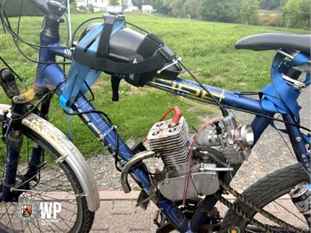 Ein 14-Jähriger war in Otterbach mit einem Fahrrad unterwegs, an dem ein Benzinmotor angebaut war. Die Polizei wertet das umgebaute Zweirad als Kraftfahrzeug und ermittelt wegen Fahrens ohne Fahrerlaubnis. | Foto: Polizeidirektion Kaiserslautern