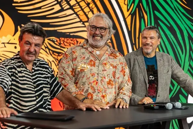 Die Macher:  Juanito Marí, Gründer und Inhaber von Las Dalias Ibiza,Arno Kiegele,Carsten Kollmeier.  | Foto: Wolfgang Neuberth