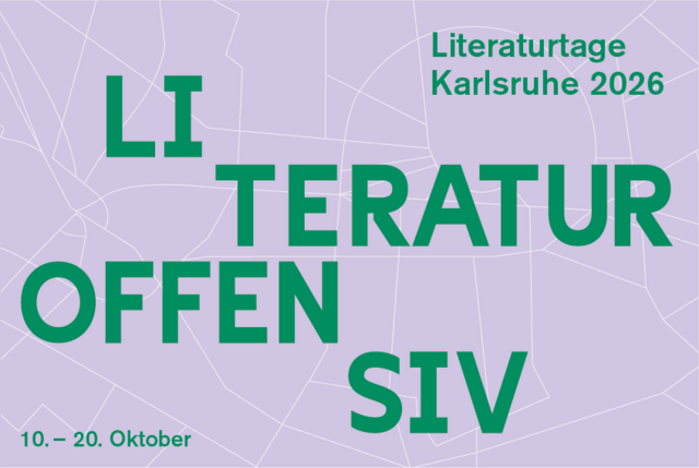 Die Karlsruher Literaturtage bieten vom 10. bis zum 20. Oktober unter dem Motto „Literatur offensiv!" rund 35 abwechslungsreiche Veranstaltungen an über 20 Standorten. | Foto: Literaturtage 2026 Logo
