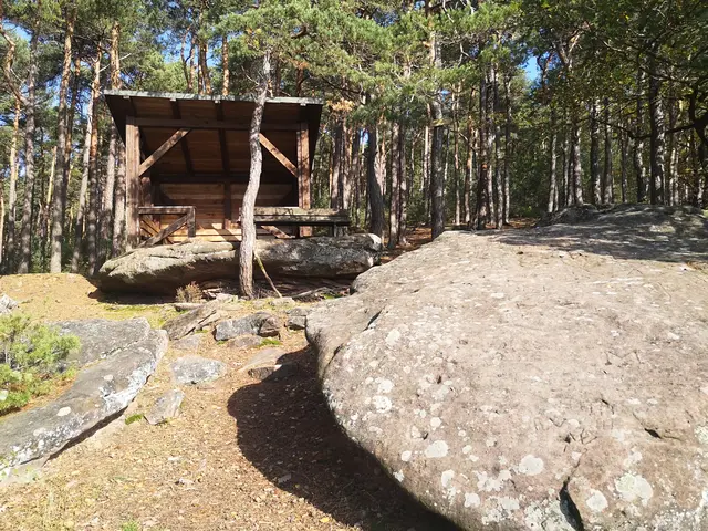 Schutzhütte am neuen Teufelsfelsen, oberhalb von Lambrecht (Pfalz)