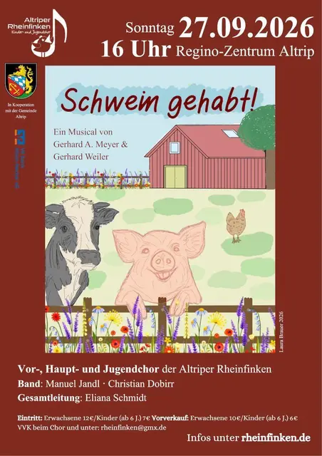 Die Rheinfinken führen im Reginozentrum Altrip das Musical "Schwein gehabt" auf. | Foto: Altriper Rheinfinken