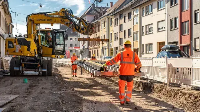 Symbolbild: Gleisbauarbeiten der rnv. An der Montpellierbrücke in Heidelberg muss der Bauablauf angepasst werden. | Foto: rnv GmbH/Haubner