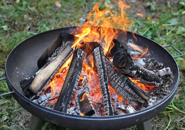 Damit's gemütlich wird: In offenen Feuerschalen lieber Holz von Laubbäumen statt Nadelbäumen verwenden – das brennt ruhiger. | Foto: Patrick Pleul/dpa/dpa-mag
