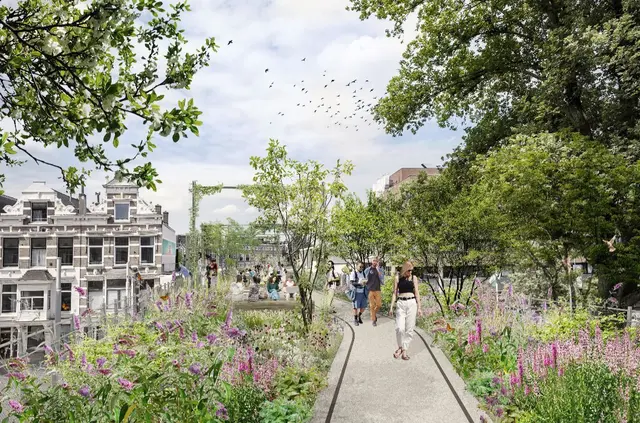 Industrieromantik und Natur im Hochbogenpark. Könnte so die Hochstraße aussehen? | Foto: Stadt Rotterdam