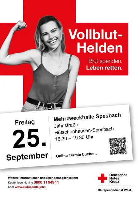 Der DRK-Ortsverein Moorbachtal bietet Ende September Blutspendetermine in Miesenbach und Spesbach an. | Foto: DRK Ortsverein Moorbachtal e.V.