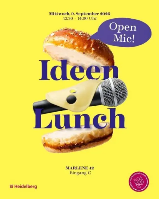 Beim Open Mic können Teilnehmende ihre Projekte kurz vorstellen und direkt neue Kontakte knüpfen. | Foto: Beim ersten IdeenLunch nach der Sommerpause am Mittwoch, 9. September 2026, gibt es kein festes Programm und keine geladenen Speaker – bei diesem Treffen der Kultur- und Kreativ-Interessierten darf jeder ans Mikrofon. (Bildnachweis: Stadt Heidelberg)